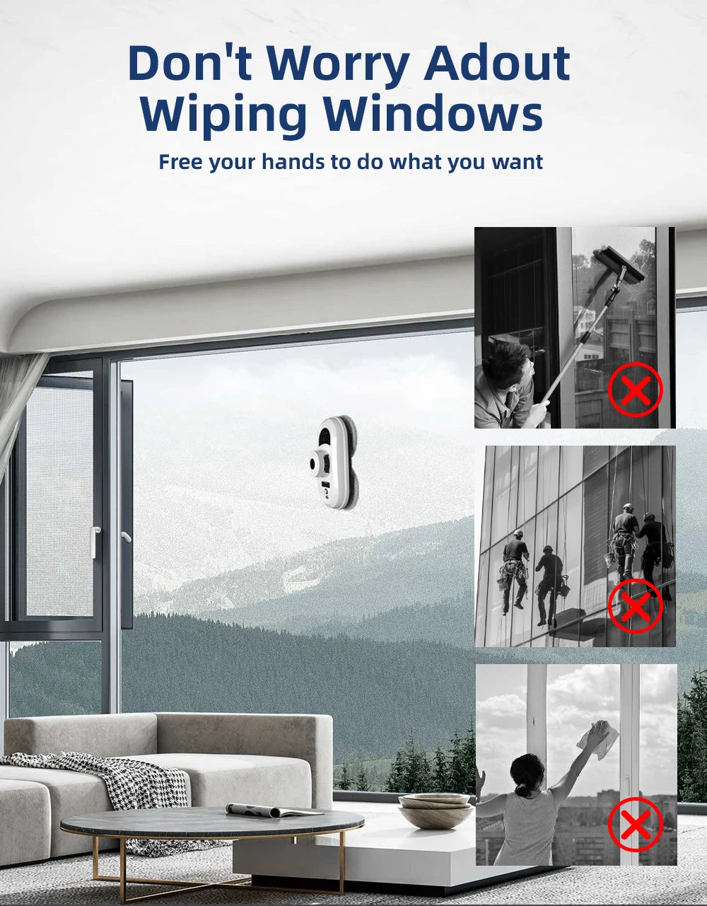 Window Vacuum Cleaning Robot Smart Window Glass Washer Electric Glass Limpiacristale Remote Control Automatic Window Cleaner