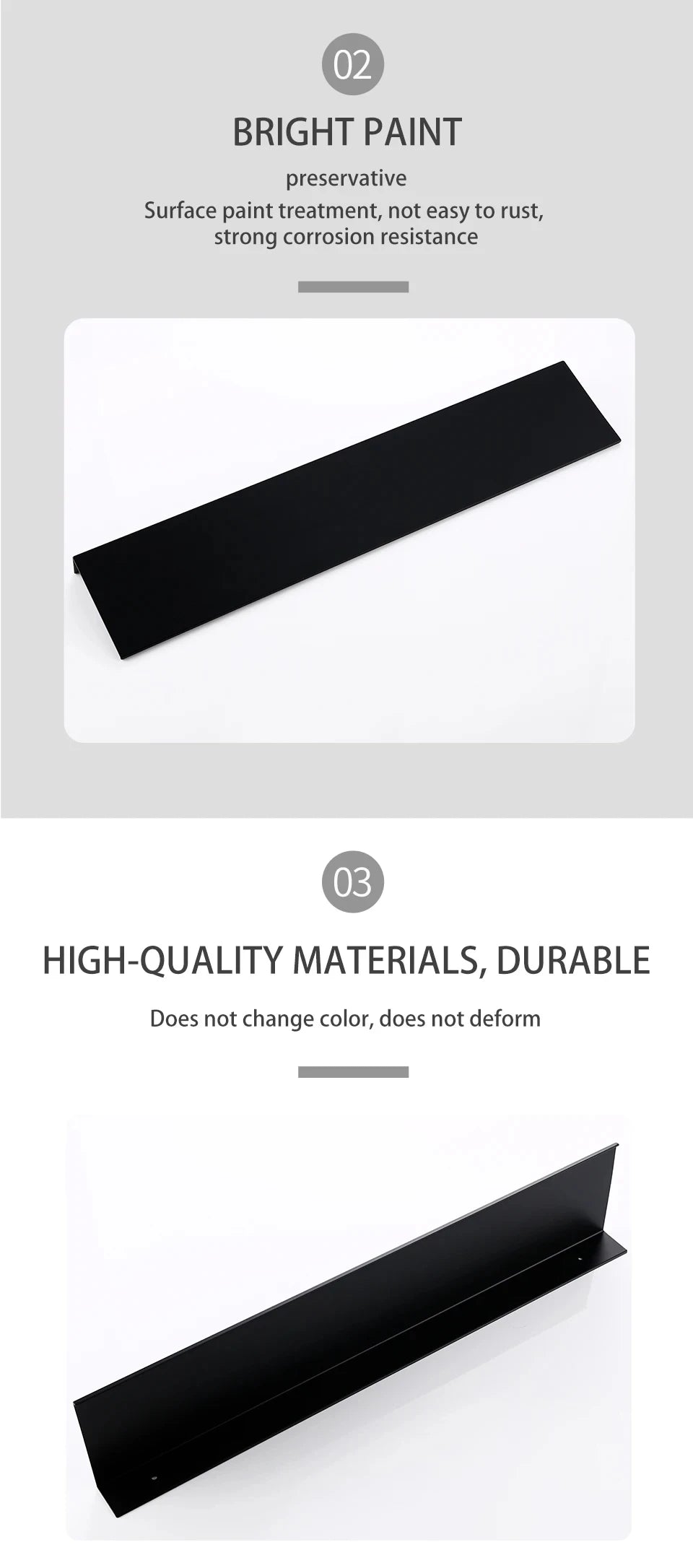 Matt Black Wall Shelf 30-50cm Modern Bathroom Accessories Kitchen Shower Bath Storage Rack Wholesale Promotion