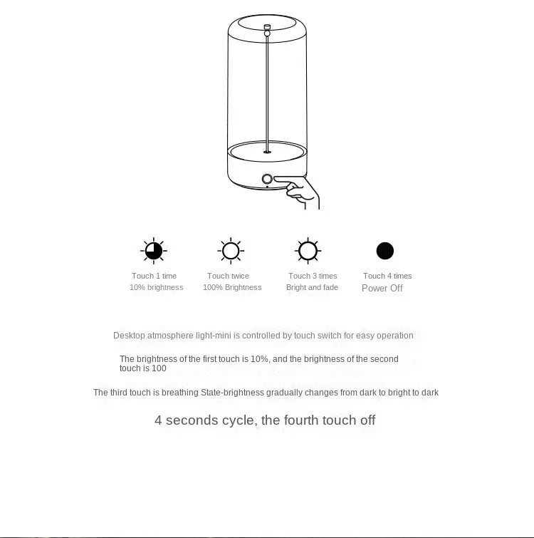 Portable quantum wire ambient magnetic light Type-C charging, eye protection function, bedroom, study, camping, Christmas gift