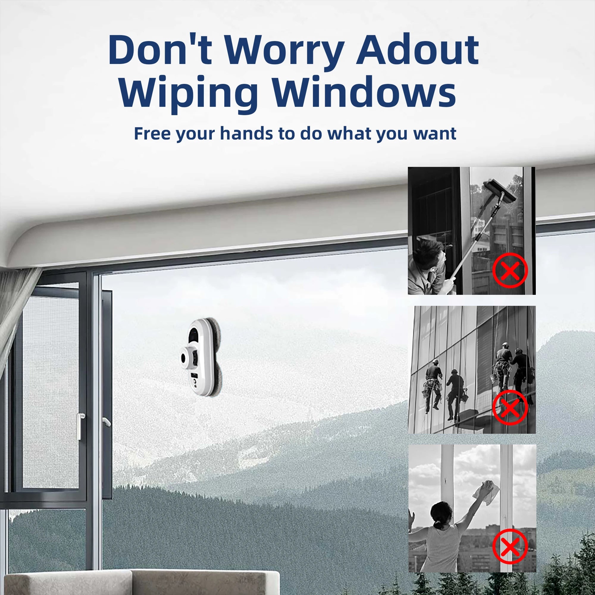 Window Vacuum Cleaning Robot Smart Window Glass Washer Electric Glass Limpiacristale Remote Control Automatic Window Cleaner