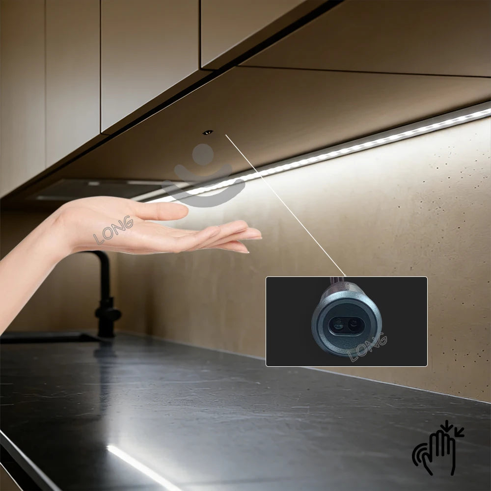 Hand Sweep Switch 5A 12V-24V, Smart IR Motion Sensor Light for Wardrobe Cabinet, Touch ON/OFF & Dimming, for Closet LED Lamp