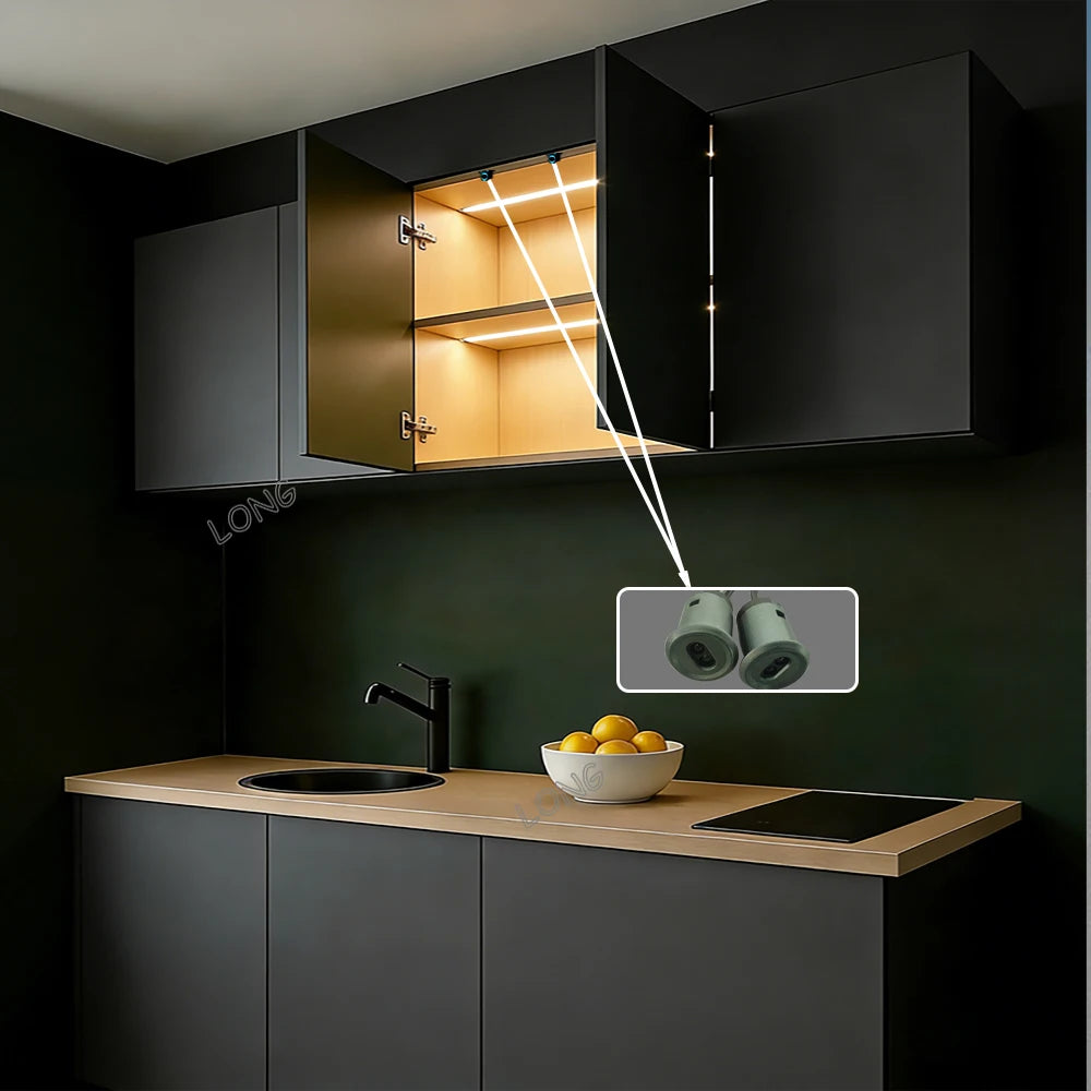 Hand Sweep Switch 5A 12V-24V, Smart IR Motion Sensor Light for Wardrobe Cabinet, Touch ON/OFF & Dimming, for Closet LED Lamp