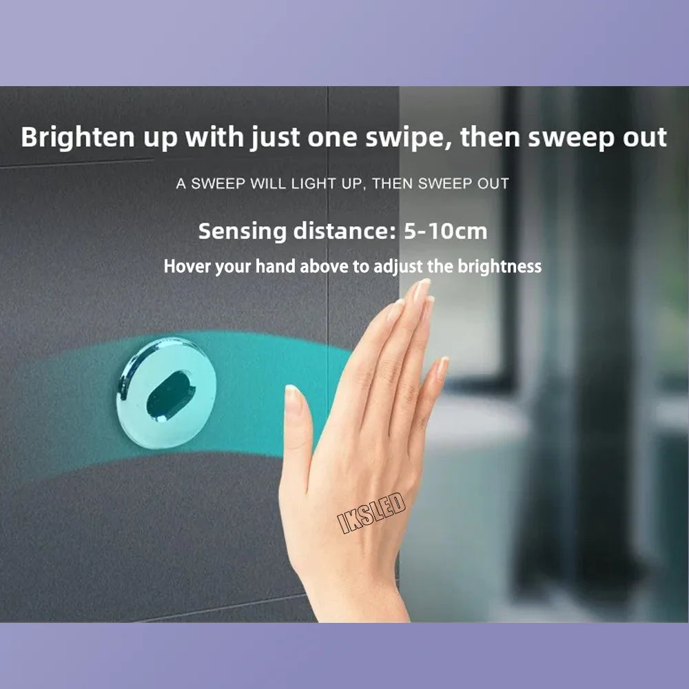 Hand Sweep Switch 5A 12V-24V, Smart IR Motion Sensor Light for Wardrobe Cabinet, Touch ON/OFF & Dimming, for Closet LED Lamp