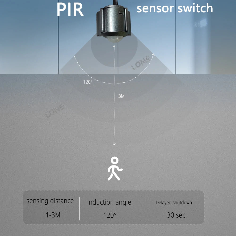 Hand Sweep Switch 5A 12V-24V, Smart IR Motion Sensor Light for Wardrobe Cabinet, Touch ON/OFF & Dimming, for Closet LED Lamp